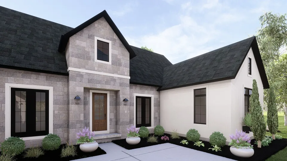 The Whitney house plan, exterior view 4
